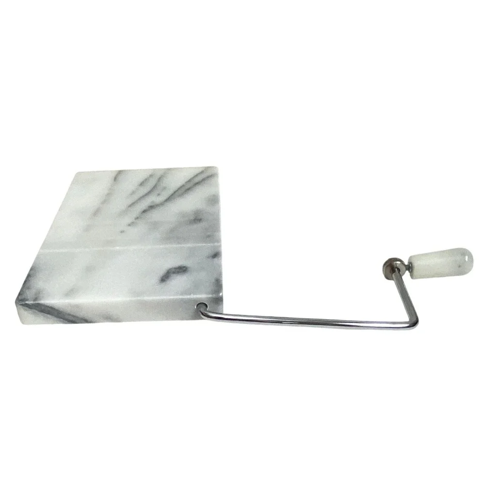 NEW RSVP Marble Cheese Slicer Board Stainless Steel Wire White Gray 8x5 OPEN BOX
